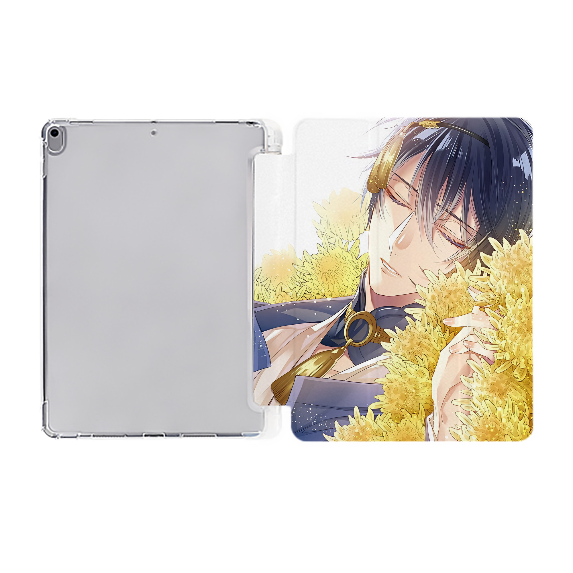 （画像用） 刀剣乱舞 Touken Ranbu IPad ケース ペン収納付き 三つ折りスタンド PUレザー×シリコン 対応機種9.5/10.5/10.9インチ